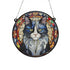 Cat Black & White Stained Glass Effect Suncatcher